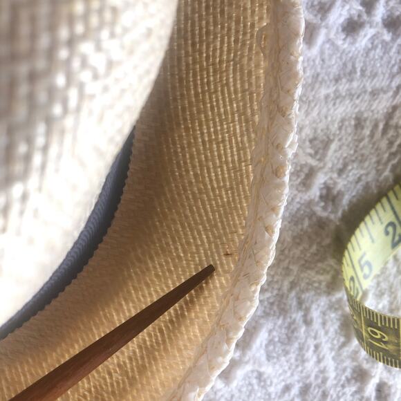 Vintage Straw Panama Hat with Flowers Union Made USA Cottagecore Garden - Picture 10 of 11